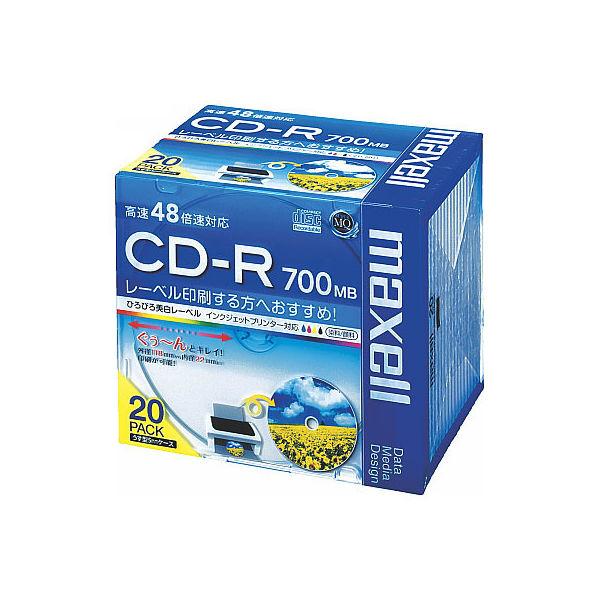 マクセル CD-R700MB 5mmプラケース CDR700S.WP.S1P20S 1パック（20枚...