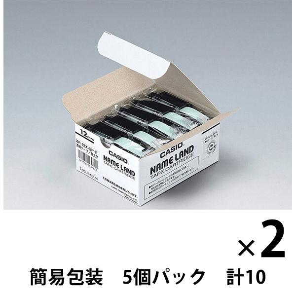 カシオ ネームランド テープ 透明タイプ 幅12mm 透明ラベル 黒文字 10個 8ｍ巻 XR-12...