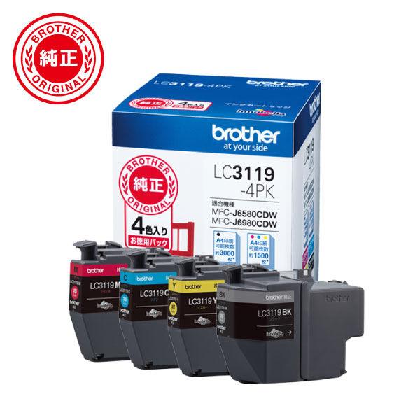 ブラザー インクジェットカートリッジ LC3119-4PK 1パック（大容量4色入）