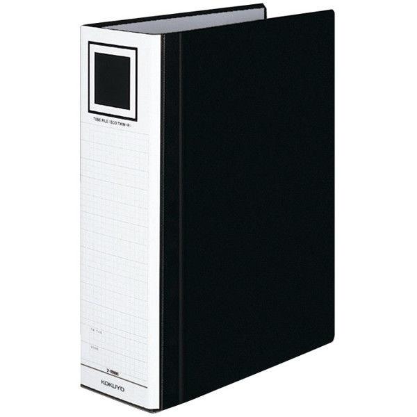 コクヨ（KOKUYO） チューブファイル エコツインR A4タテ 2穴 とじ厚80mm 黒（ブラック...