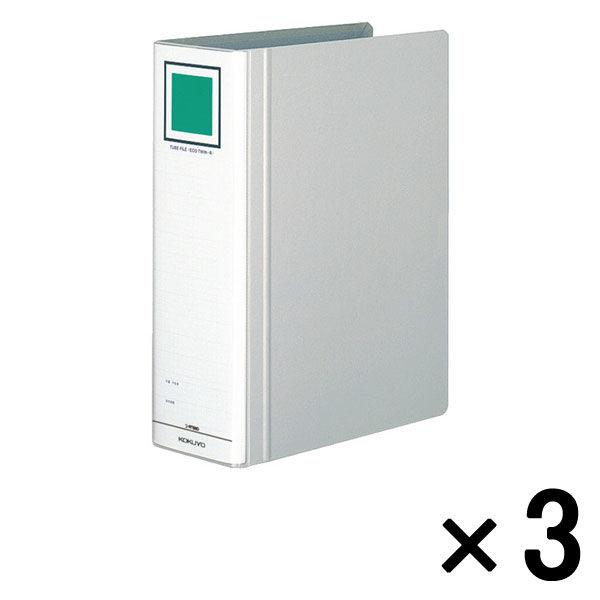 コクヨ（KOKUYO） チューブファイル エコツインR A4タテ 2穴 とじ厚80mm シルバー 3...