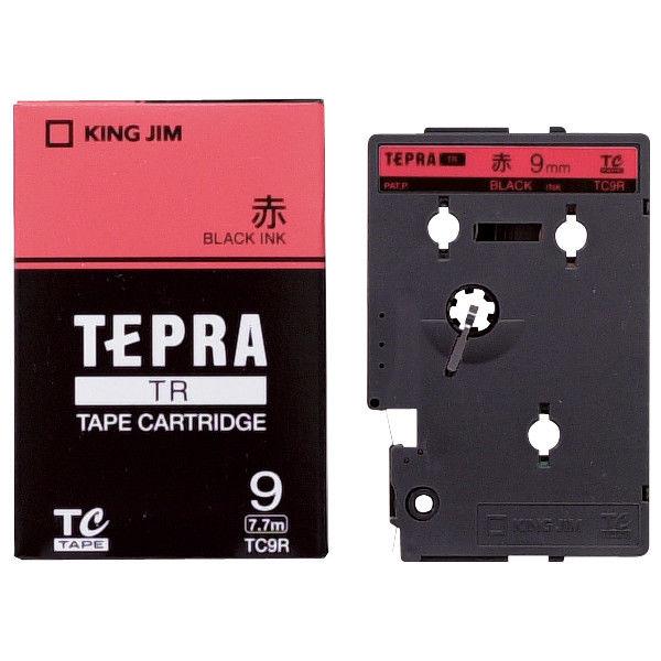 テプラ TEPRA TRテープ　カートリッジ 幅9mm 赤ラベル(黒文字) TC9R 1個 キングジ...