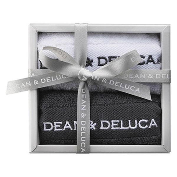 DEAN ＆ DELUCA　ハンドタオル ホワイト・チャコールグレー 約30×30cm 1セット（各...