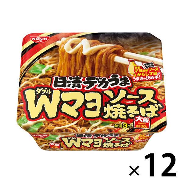 カップ麺 日清食品 日清デカうま Wマヨソース焼そば 焼きそば大盛り 12個