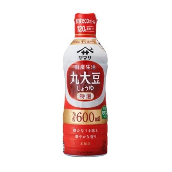 ヤマサ 鮮度生活 特選丸大豆しょうゆ 600ml 鮮度ボトル 1本