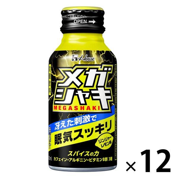 メガシャキ 冴えた刺激で眠気スッキリ ジンジャーレモン味 1セット（1本（100ml）×12） 炭酸...