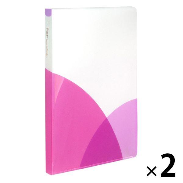 プラス ルーズリーフバインダー パスティ スリムB5 ラズベリーピンク 98792 2冊