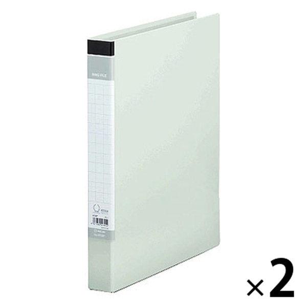 キングジム リングファイル BF A4タテ 2穴 背幅37mm グレー 603BFクレ 2冊
