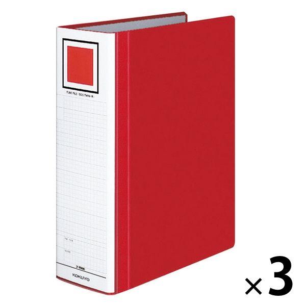 コクヨ（KOKUYO） チューブファイル エコツインR A4タテ 2穴 とじ厚80mm 赤（レッド）...