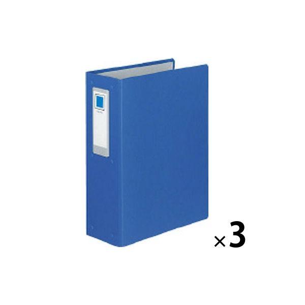 コクヨ チューブファイルロングボディ A4タテ 4穴 とじ厚80mm 青 パイプ式ファイル フ-L6...