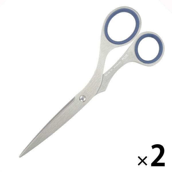 プラス はさみ ステンレス ツイストリング エクストラ 全長165mm ブルー 青 2本 SC-16...