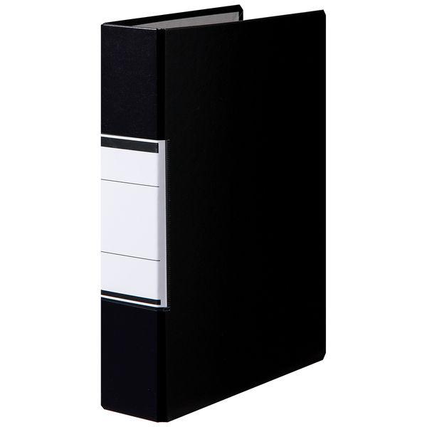 アスクル パイプ式ファイル A4タテ 両開き とじ厚50mm 背幅66mm ブラック 黒 ユーロスタ...