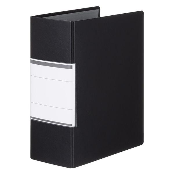 アスクル パイプ式ファイル A4タテ 両開き とじ厚100mm 背幅116mm ブラック 黒 ユーロ...