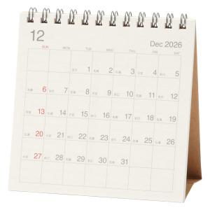 無印良品 バガス入りペーパー日曜始まり六輝カレンダー ２０２６年１２月〜２０２７年１２月 卓上用 約１２０×１２０ｍｍ 良品計画