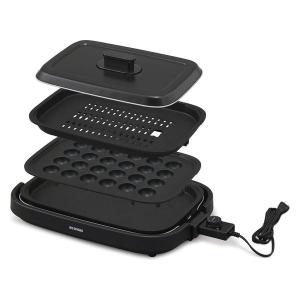 アイリスオーヤマ 網焼き風ホットプレート 3枚プレート IHA-A30-B 1台