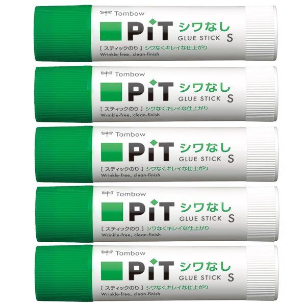 スティックのり（固形のり）　PIT　シワなしピットS　紙がしわになりにくい　PT-TAS　5本　トン...