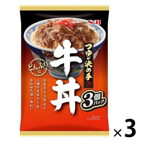 【セール】どんぶり党 牛丼 120g×3個 1セット（3袋） エスビー食品 レトルト