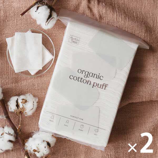 【アウトレット】【LOHACO限定】オーガニック コットン パフ 148枚入 大判 60×75mm ...