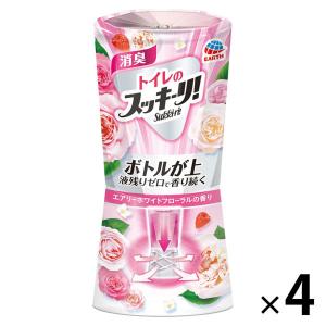 トイレのスッキーリ 置き型 エアリーホワイトフローラルの香り 400ml 4個 消臭剤 芳香剤 アー...