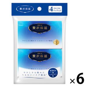 ポケットティッシュ 14組（4コ入）エリエール 贅沢保湿 ポケット 1セット（6パック）大王製紙