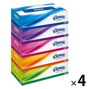 ティッシュペーパー 180組（5箱入）クリネックスティシュー 1セット（4パック）日本製紙クレシア