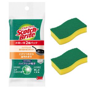 スリーエム（3M）スコッチブライト ハイブリッド貼り合わせスポンジ 抗菌 キッチン 食器 グリーン HBG-2PSM（2個入）