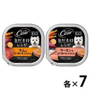 （お得なアソート）シーザー 犬 自然素材レシピ おいしさいろいろミックス 14個（7個×2種）ドッグ...