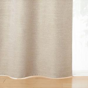 無印良品 防炎 遮光性 二重織りノンプリーツカーテン 幅100×丈135cm用 ベージュ 良品計画