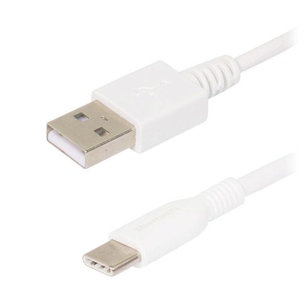 USBケーブル USB（A）[オス] - USB（C）[オス] 2m やわらかく断線に強い ホワイト...