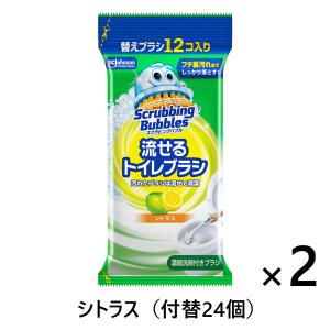 スクラビングバブル 流せるトイレブラシ シトラスの香り 1セット(付替ブラシ24個：12個入×2個) トイレ洗剤 トイレ掃除 使い捨て ジョンソン