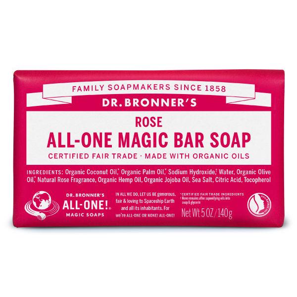 ドクターブロナー マジックソープバー（magic soap） 石鹸 ローズ 140g ナチュラルソー...