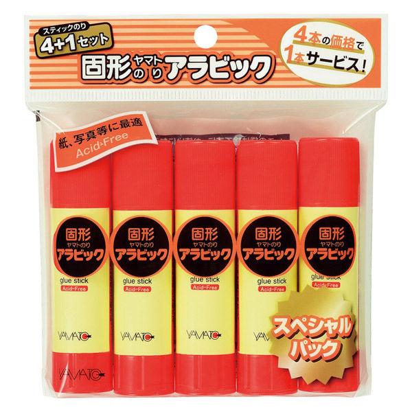ヤマト 固形アラビック スティックのり 5本入スペシャルパック YS-8H-5SP 1パック(5本入...