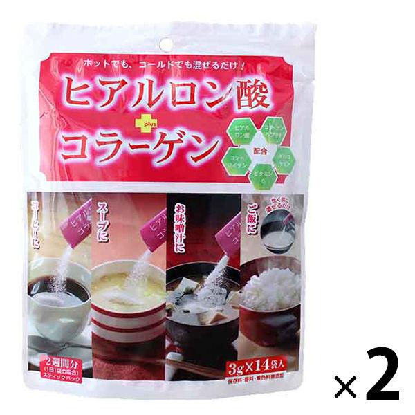 ヒアルロン酸+コラーゲン粉末　14袋入　新日配薬品　コラーゲンドリンク　美容ドリンク　1セット（14...