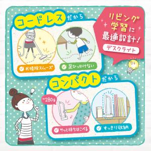 ソニック スリムLEDデスクライト USB充電...の詳細画像3