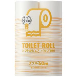 トイレットペーパー ダブル 2倍巻 60m 6ロール パルプ100％ 1パック(6ロール入) FSC認証 無香料 オリジナル（イチオシ） オリジナル