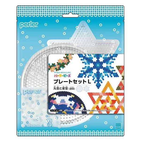 カワダ パーラービーズ プレートセット L 丸形と星形(透明) 80-30027 1個