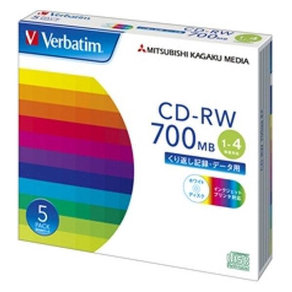 CDーRW 700MB PCデータ用 4倍速 5枚 スリムケース入り ノンワイド印刷可能 1パック ...