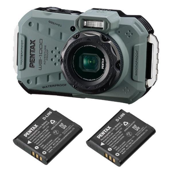 PENTAX 防水・防塵 工事用デジタルカメラ WG-1000バッテリーセット オリーブ WG-10...