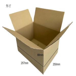 【アウトレット】【60サイズ】ワンタッチダンボール 外寸：257×250×88mm 1パック（5枚入） フジケース