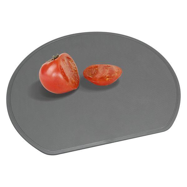 スペースを無駄なく使える半月まな板 ダークグレー 1枚 食洗機対応 熱湯消毒OK 抗菌加工 日本製 ...