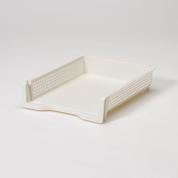 【均一価格】 Ａ4ラック　タテ型　ホワイト　幅25.3×奥行32.9×高さ7cm １セット（２個） ...