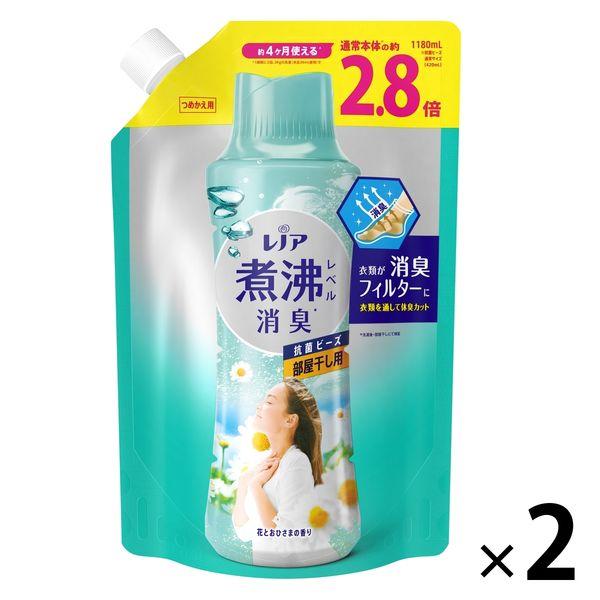 レノア 超消臭 煮沸レベル 抗菌ビーズ 部屋干し 花とおひさま 詰め替え 超特大 1180ml 1セ...