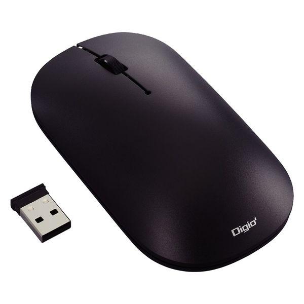 ナカバヤシ 無線静音 3ボタン BlueLEDマウス ブラック MUS-RKT230BK 1個