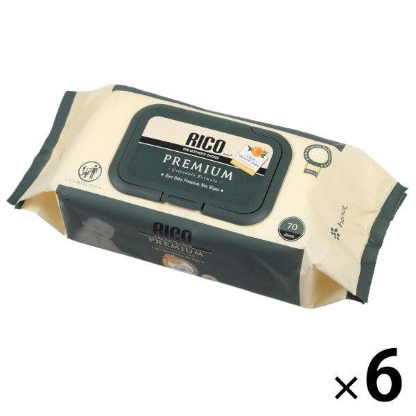 RICO ベビーおしりふき プレミアム 1セット（1パック（70枚入り）×6）超厚手タイプ 厚手 蓋...
