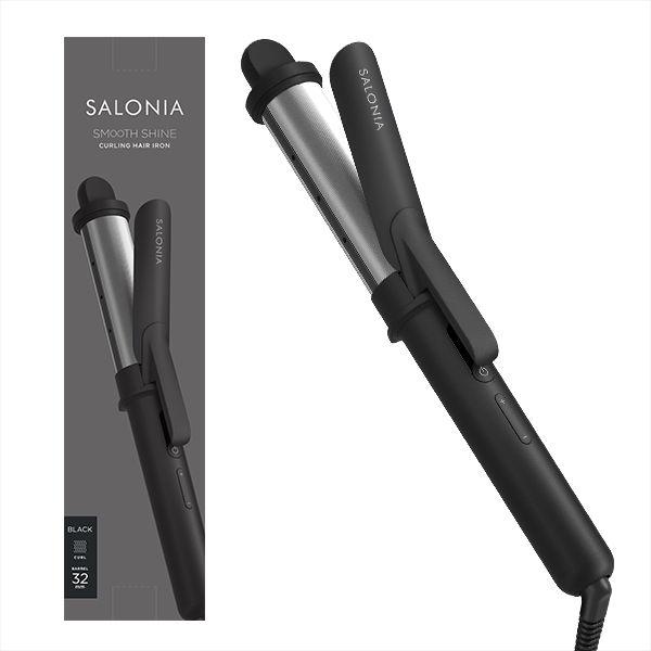 SALONIA（サロニア）　スムースシャイン カールヘアアイロン　ブラック 32mm I-ne