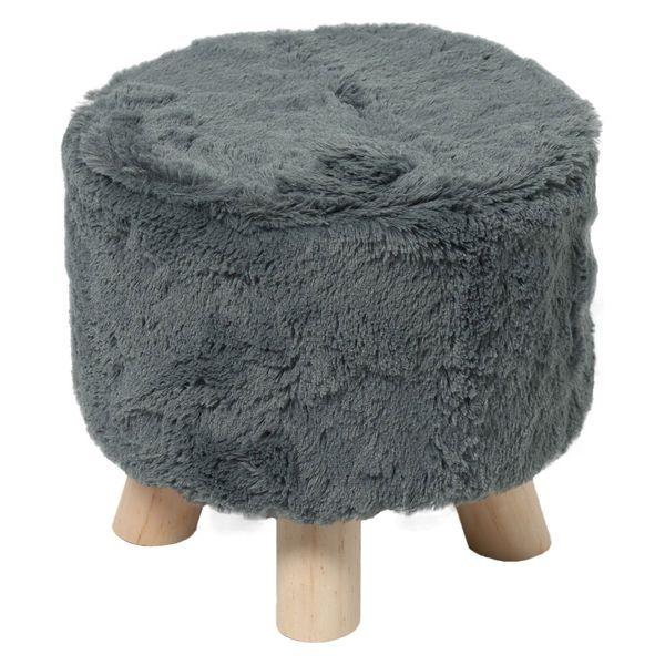 ファブリックスツール（ファー） グレー LAKOLE/ラコレ