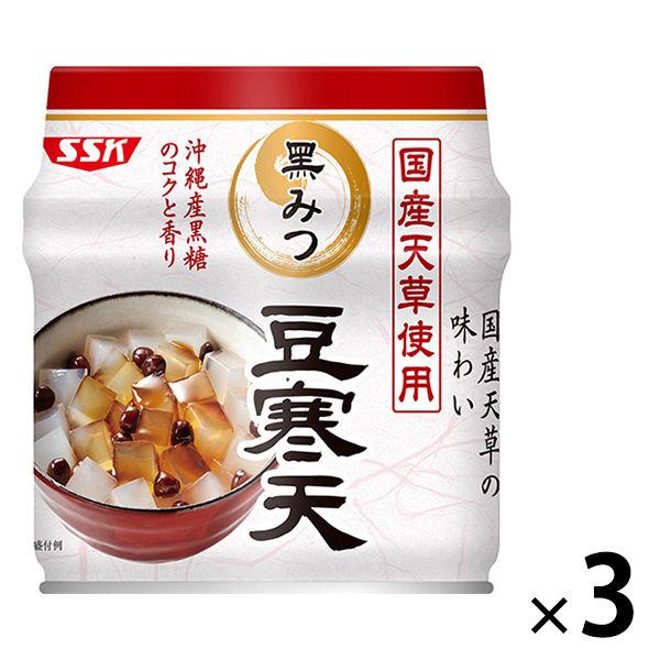 【アウトレット】清水食品 国産天草使用 黒みつ豆寒天 3個
