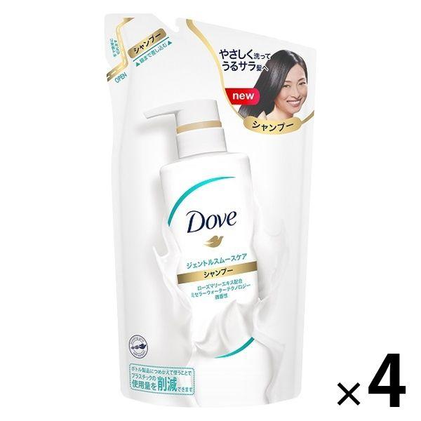 ダヴ(Dove) ジェントルスムースケア シャンプー 詰め替え 350g 4個 ユニリーバ