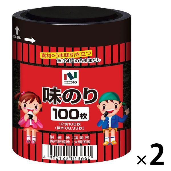ニコニコのり 味付のり卓上 韓国産のり使用 12切100枚 1セット（1個×2）海苔 ご飯のおとも