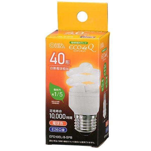 OHM（オーム電機）エコ電球（電球形蛍光ランプ）　D形　40Ｗ形　電球色　 EFD10EL/8ーSP...